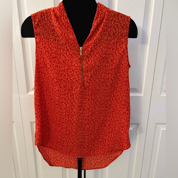 NY Collection Zipper V Neck Tank blouse - Picture 1 of 6